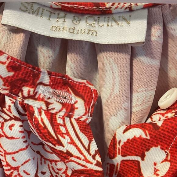 Smith & Quinn Posie Dress in Summer Wine Red White Size Medium - Picture 5 of 9